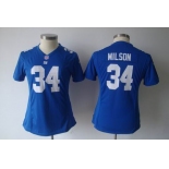 nike women nfl jerseys new york giants #34 wilson blue[nike]