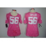 nike women nfl jerseys new york giants #56 taylor pink[breast cancer awareness]