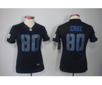 nike women nfl jerseys new york giants #80 cruz black[nike impact limited]