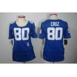 nike women nfl jerseys new york giants #80 cruz blue[breast cancer awareness]