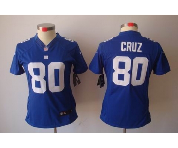 nike women nfl jerseys new york giants #80 cruz blue[nike limited]