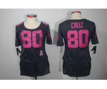 nike women nfl jerseys new york giants #80 cruz dk.grey[breast cancer awareness]