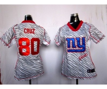 nike women nfl jerseys new york giants #80 cruz [fem fan zebra]