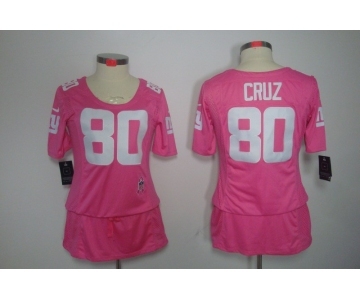 nike women nfl jerseys new york giants #80 cruz pink[breast cancer awareness]