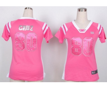 nike women nfl jerseys new york giants #80 victor cruz pink[fashion Rhinestone sequins]