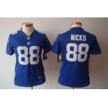 nike women nfl jerseys new york giants #88 nicks blue[nike limited]