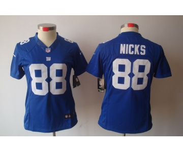 nike women nfl jerseys new york giants #88 nicks blue[nike limited]