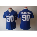 nike women nfl jerseys new york giants #90 pierre.paul blue[nike limited]