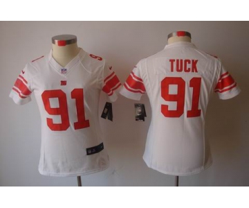 nike women nfl jerseys new york giants #91 tuck white[nike limited]