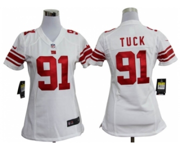 nike women nfl jerseys new york giants #91 tuck white[nike]