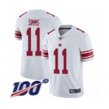 Youth New York Giants #11 Phil Simms White Vapor Untouchable Limited Player 100th Season Football Jersey