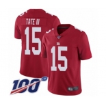 Youth New York Giants #15 Golden Tate III Red Limited Red Inverted Legend 100th Season Football Jersey