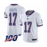 Youth New York Giants #17 Kyle Lauletta Limited White Rush Vapor Untouchable 100th Season Football Jersey