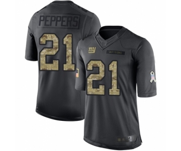 Youth New York Giants #21 Jabrill Peppers Limited Black 2016 Salute to Service Football Jersey