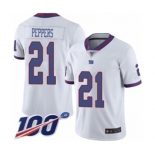 Youth New York Giants #21 Jabrill Peppers Limited White Rush Vapor Untouchable 100th Season Football Jersey