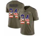 Youth New York Giants #24 James Bradberry Olive USA Flag Stitched Limited 2017 Salute To Service Jersey