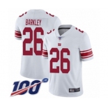 Youth New York Giants #26 Saquon Barkley White Vapor Untouchable Limited Player 100th Season Football Jersey