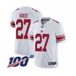 Youth New York Giants #27 Deandre Baker White Vapor Untouchable Limited Player 100th Season Football Jersey