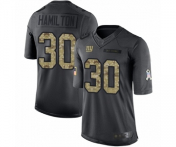 Youth New York Giants #30 Antonio Hamilton Limited Black 2016 Salute to Service Football Jersey