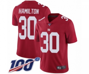 Youth New York Giants #30 Antonio Hamilton Red Limited Red Inverted Legend 100th Season Football Jersey