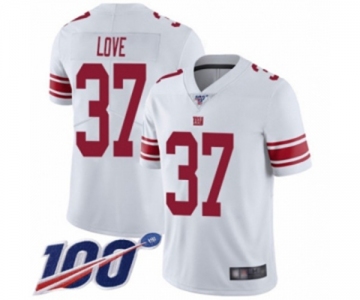 Youth New York Giants #37 Julian Love White Vapor Untouchable Limited Player 100th Season Football Jersey