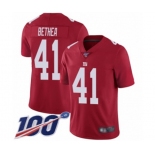 Youth New York Giants #41 Antoine Bethea Red Limited Red Inverted Legend 100th Season Football Jersey