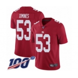 Youth New York Giants #53 Oshane Ximines Red Limited Red Inverted Legend 100th Season Football Jersey