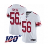 Youth New York Giants #56 Lawrence Taylor White Vapor Untouchable Limited Player 100th Season Football Jersey