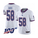 Youth New York Giants #58 Carl Banks Limited White Rush Vapor Untouchable 100th Season Football Jersey