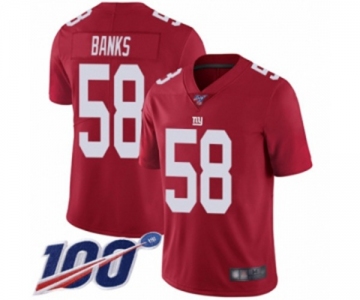 Youth New York Giants #58 Carl Banks Red Limited Red Inverted Legend 100th Season Football Jersey