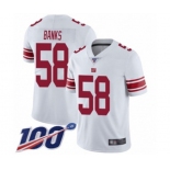 Youth New York Giants #58 Carl Banks White Vapor Untouchable Limited Player 100th Season Football Jersey