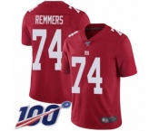 Youth New York Giants #74 Mike Remmers Red Limited Red Inverted Legend 100th Season Football Jersey