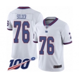 Youth New York Giants #76 Nate Solder Limited White Rush Vapor Untouchable 100th Season Football Jersey