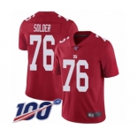 Youth New York Giants #76 Nate Solder Red Limited Red Inverted Legend 100th Season Football Jersey