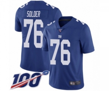 Youth New York Giants #76 Nate Solder Royal Blue Team Color Vapor Untouchable Limited Player 100th Season Football Jersey