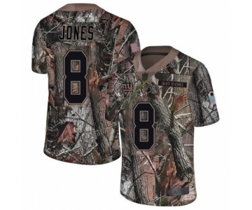 Youth New York Giants #8 Daniel Jones Limited Camo Rush Realtree Football Jersey