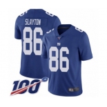 Youth New York Giants #86 Darius Slayton Royal Blue Team Color Vapor Untouchable Limited Player 100th Season Football Jersey