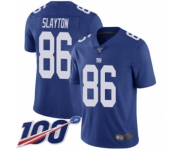 Youth New York Giants #86 Darius Slayton Royal Blue Team Color Vapor Untouchable Limited Player 100th Season Football Jersey