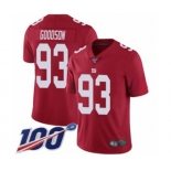 Youth New York Giants #93 B.J. Goodson Red Limited Red Inverted Legend 100th Season Football Jersey