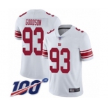 Youth New York Giants #93 B.J. Goodson White Vapor Untouchable Limited Player 100th Season Football Jersey