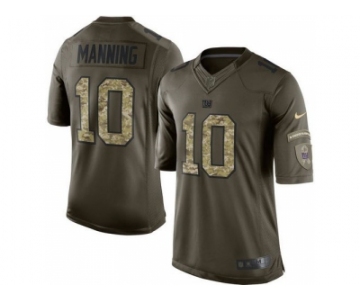 Youth Nike New York Giants #10 Eli Manning Green Salute to Service Jerseys