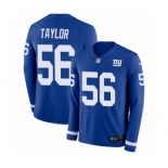 Youth Nike New York Giants #56 Lawrence Taylor Limited Royal Blue Therma Long Sleeve NFL Jersey