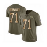 Youth Nike New York Giants #71 Will Hernandez Limited Olive Gold 2017 Salute to Service NFL Jersey