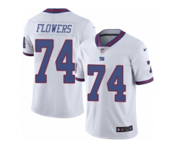 Youth Nike New York Giants #74 Ereck Flowers Limited White Rush NFL Jersey