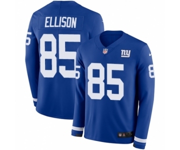 Youth Nike New York Giants #85 Rhett Ellison Limited Royal Blue Therma Long Sleeve NFL Jersey