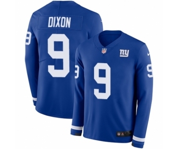 Youth Nike New York Giants #9 Riley Dixon Limited Royal Blue Therma Long Sleeve NFL Jersey