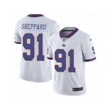 Youth Nike New York Giants #91 Kelvin Sheppard Limited White Rush NFL Jersey