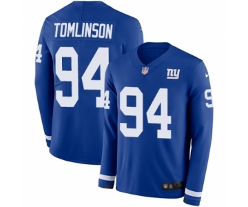 Youth Nike New York Giants #94 Dalvin Tomlinson Limited Royal Blue Therma Long Sleeve NFL Jersey