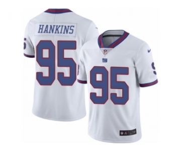 Youth Nike New York Giants #95 Johnathan Hankins Limited White Rush NFL Jersey