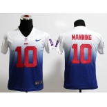 nike youth nfl jerseys new york giants #10 eli manning white-blue[nike drift fashion][second version]